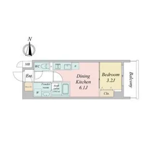ルネフラッツ浄心【8階】の間取り