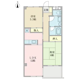 サニーサイド須角【1階】の間取り