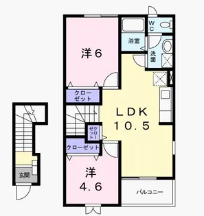エレガンシア B棟【2階】の間取り