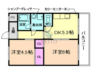グレイスガーデン豊中【6階】の間取り