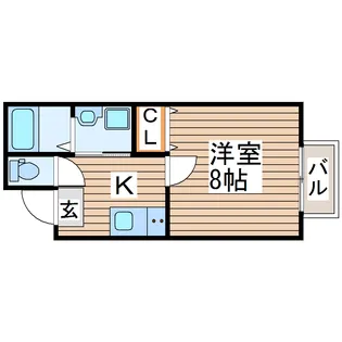 スカイハーツ新田【1階】の間取り