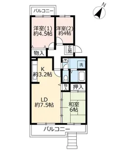 UR鹿の子台北ハイツ【1階】の間取り