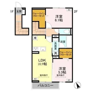 ダイワTKフラット【2階】の間取り