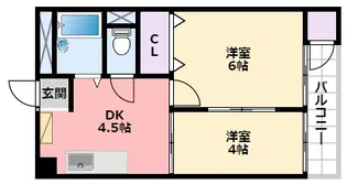 新甲子園マンション【4階】の間取り