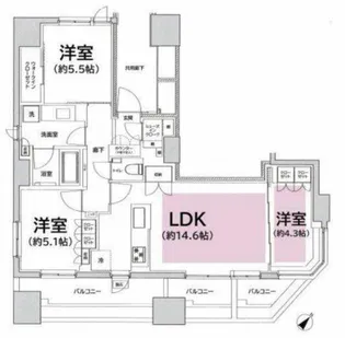 フレンシア築地【11階】の間取り