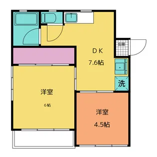 2LDKの間取り画像