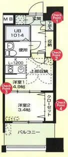 No.62 TOWERS AVANTGARDE博多【7階】の間取り
