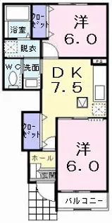 アップルヒル壱番館【1階】の間取り
