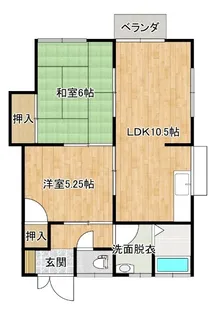 岩永アパート【2階】の間取り