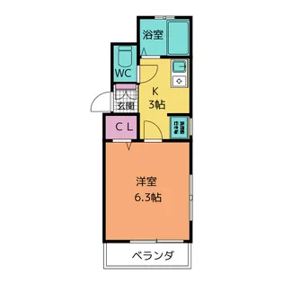 コスモタウン原【4階】の間取り