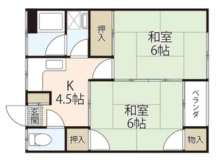 溝手アパート【2階】の間取り