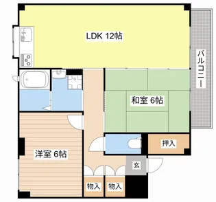 2LDKの間取り画像