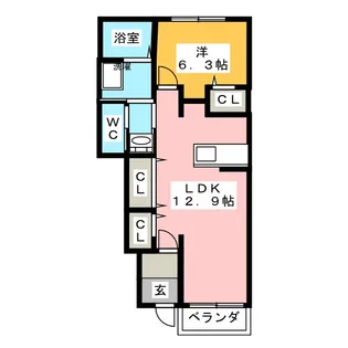 カーサ中野B【1階】の間取り