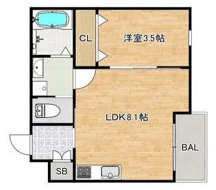 大阪府大阪市東住吉区鷹合2【アパート】の間取り