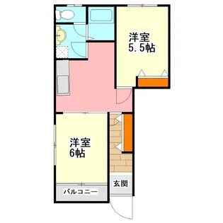 KMハイツ夕日ヶ丘 A棟【1階】の間取り
