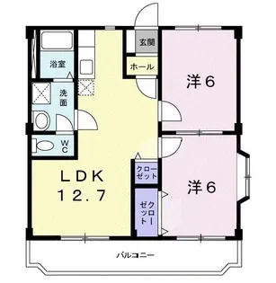 上旭ハイツ【3階】の間取り