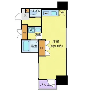 カスタリア大町【9階】の間取り