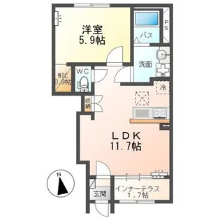 茨城県古河市東牛谷【アパート】の間取り