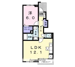 カーサ・レクエルドD【1階】の間取り