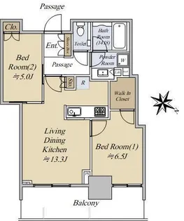シティタワー神戸三宮【5階】の間取り