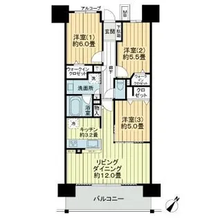 デュオヒルズ仙台ザ・マークス【7階】の間取り