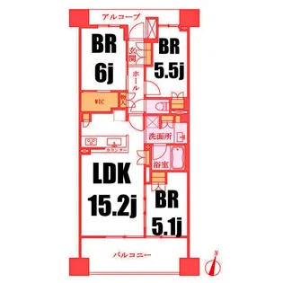 パークホームズ横濱山下町【7階】の間取り