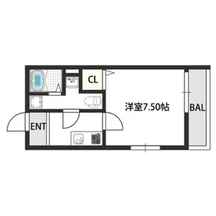 1Kの間取り画像