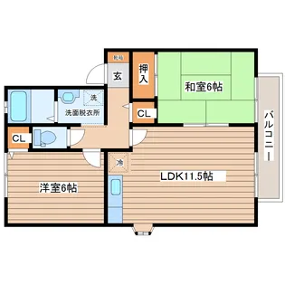 トゥインクル土手内B【2階】の間取り