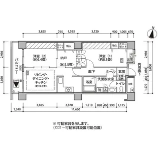 東雲キャナルコートCODAN18号棟【8階】の間取り