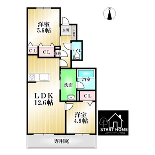 シャーメゾンレ・フレールVI【1階】の間取り