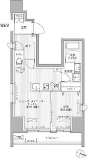 グラン,フォークス神田イーストタワー【9階】の間取り