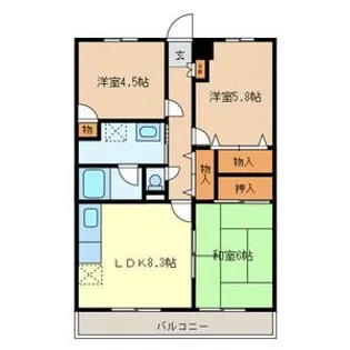 埼玉県川口市長蔵1【マンション】の間取り