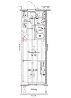 ガーラ・ヴィスタ水天宮前【6階】の間取り