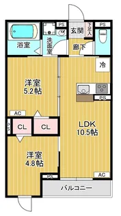 アビタシオン広瀬米ケ袋【2階】の間取り