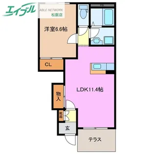 SUN PRESS B【1階】の間取り