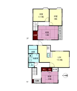 奈良県生駒市壱分町【一戸建】の間取り