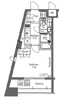 プラウドフラット三軒茶屋【8階】の間取り