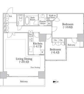 河田町ガーデン クラブフロア【37階】の間取り