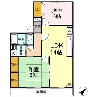 セジュール大谷 B棟【2階】の間取り