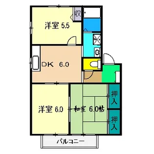 ルピナスK【2階】の間取り