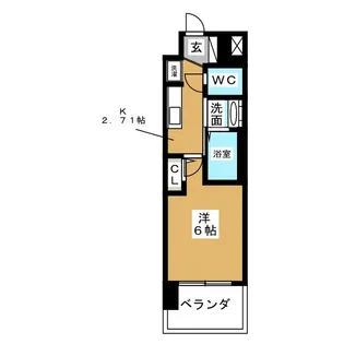 エステムコート名古屋黒川シャルマン【3階】の間取り