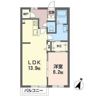 ディアス北桜塚【2階】の間取り