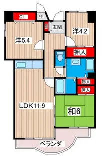 サニーヒル会瀬 1号館【2階】の間取り