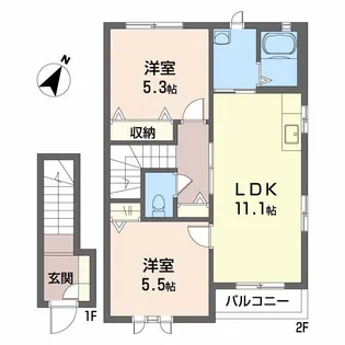 シャーメゾン・ペリドット【2階】の間取り
