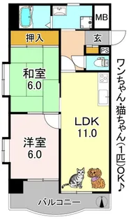 セレコート平野【2階】の間取り