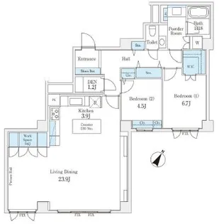 広尾ガーデンヒルズ A棟【7階】の間取り
