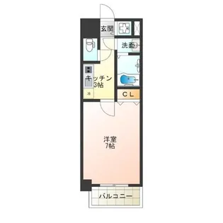 ル・クレール天下茶屋【3階】の間取り