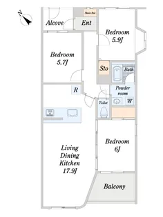 コンフォール南砂【2階】の間取り