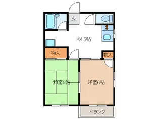 ラディッシュハイツ【2階】の間取り