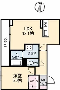 ベレオ北方【3階】の間取り